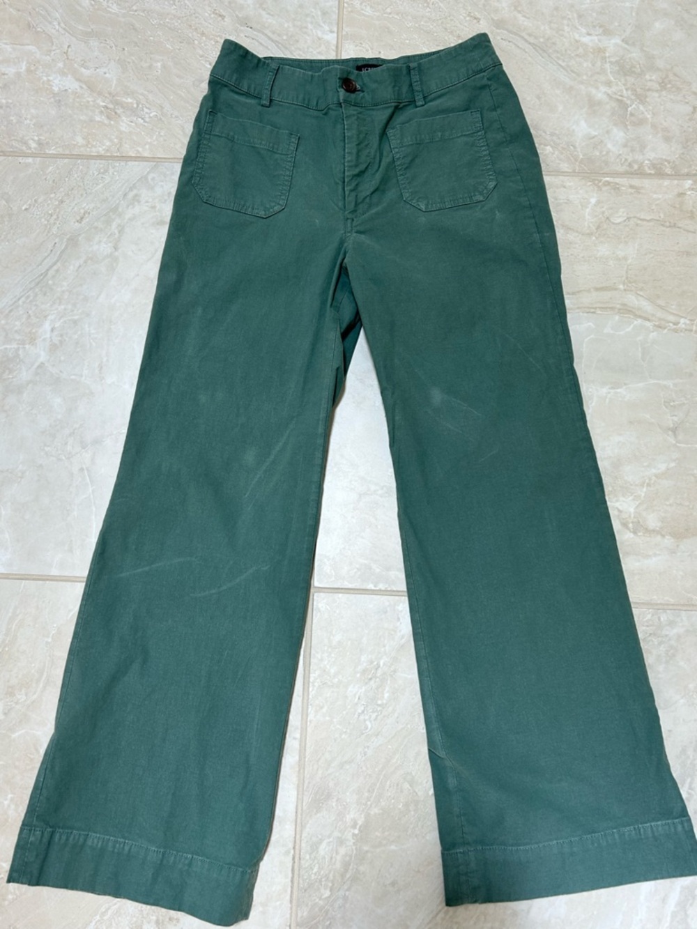 J. Crew muted green High-Rise Straight-Leg Pants
